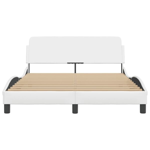 vidaXL Bedframe Kunstleer Wit 120x200 cm | Nu 30% Korting!