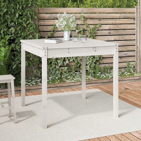 vidaXL Tuintafel Grenenhout Wit (30% Korting!)