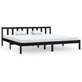 vidaXL Bedframe Grenenhout Zwart 200x200 cm - Nu 50% Korting!