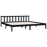 vidaXL Bedframe Grenenhout Zwart 200x200 cm - Nu 50% Korting!