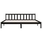 vidaXL Bedframe Grenenhout Zwart 200x200 cm - Nu 50% Korting!
