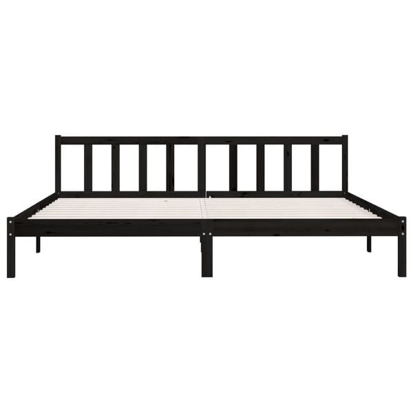vidaXL Grenen Bedframe Zwart (200x200 cm) - 55% Korting!