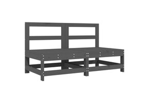 vidaXL Tuinmiddenbanken 2 st massief grenenhout grijs - 30% korting!