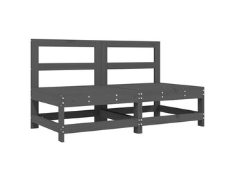 vidaXL Tuinmiddenbanken 2 st massief grenenhout grijs - 30% korting!