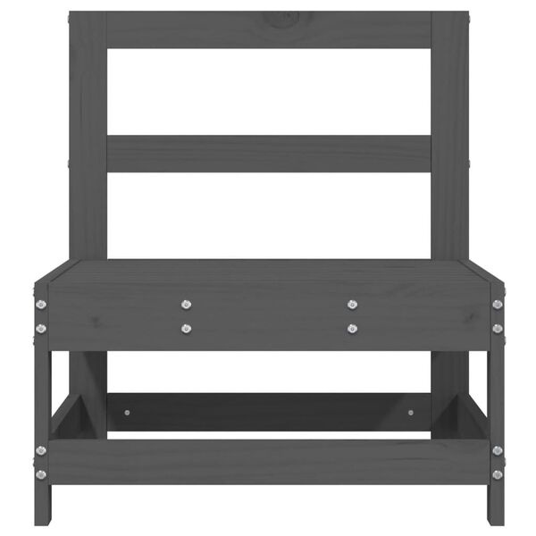 vidaXL Tuinmiddenbanken 2 st massief grenenhout grijs - 30% korting!