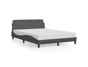 vidaXL Bedframe met Hoofdbord - Kunstleer Grijs 120x200 cm - 30% Korting!