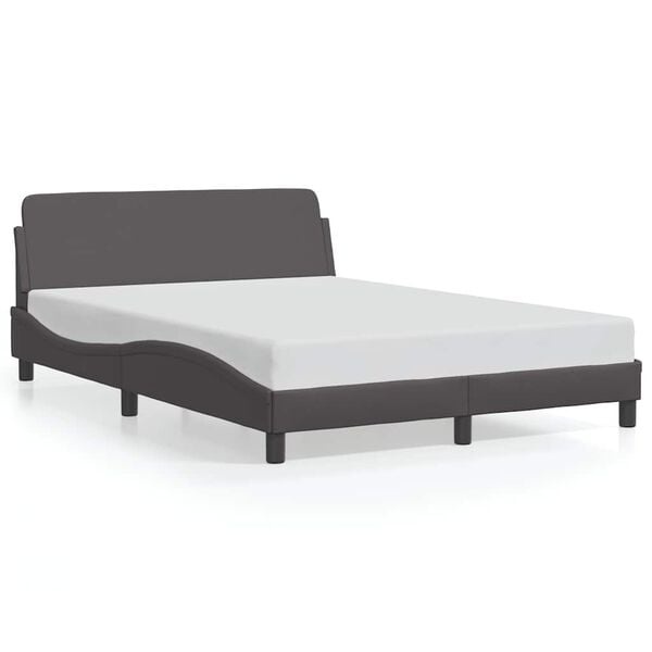vidaXL Bedframe met Hoofdbord - Kunstleer Grijs 120x200 cm - 30% Korting!