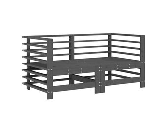 vidaXL Tuinhoekbanken 2 st massief grenenhout grijs - 30% korting!