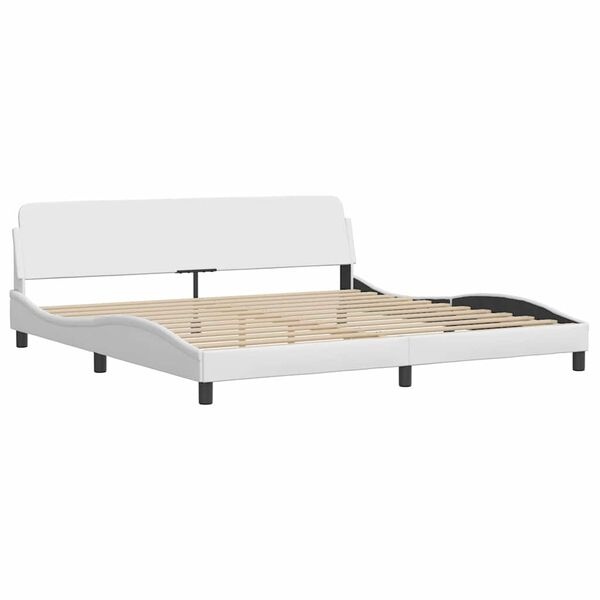 vidaXL Bedframe Kunstleer Wit 200x200 cm - 30% Korting