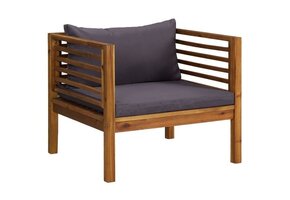 VidaXL Acaciahouten Tuinstoel met Donkergrijze Kussens | 30% Korting