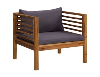 VidaXL Acaciahouten Tuinstoel met Donkergrijze Kussens | 30% Korting