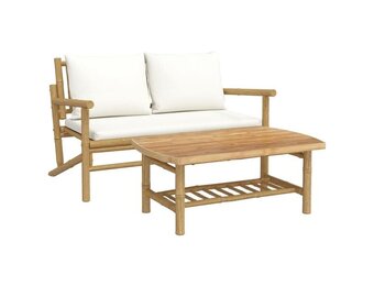 vidaXL Loungeset Bamboe - 30% Korting