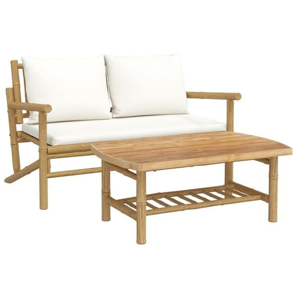 vidaXL Loungeset Bamboe - 30% Korting