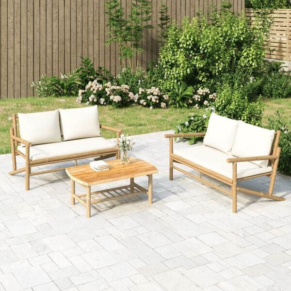 vidaXL Loungeset Bamboe - 30% Korting