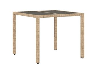vidaXL Tuintafel Poly Rattan Beige - 30% Korting