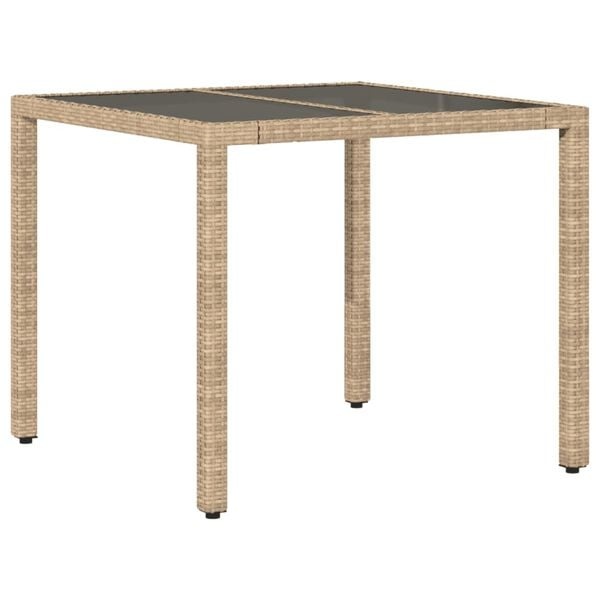 vidaXL Tuintafel Poly Rattan Beige - 30% Korting