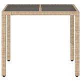 vidaXL Tuintafel Poly Rattan Beige - 30% Korting
