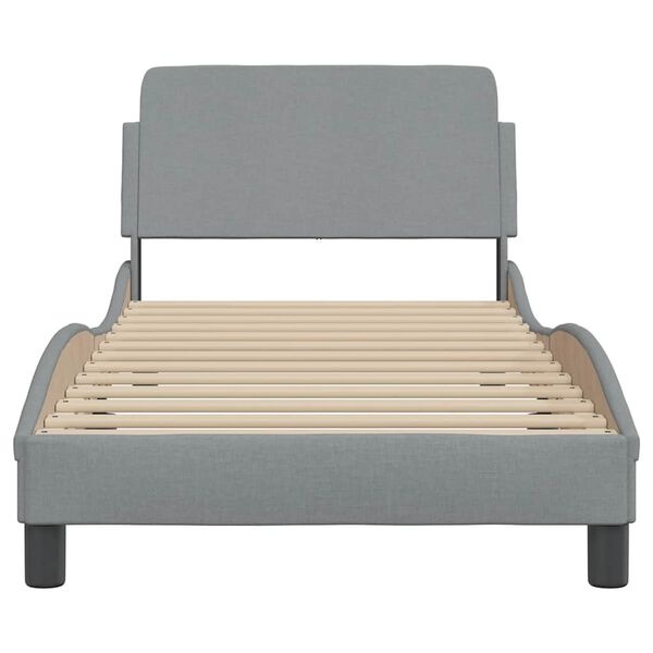 vidaXL Bedframe 80x200cm Stoffen, Lichtgrijs - Nu 30% Korting!