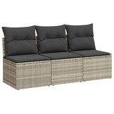 vidaXL Tuinbank 3-zits Poly Rattan met Kussens - 30% Korting!
