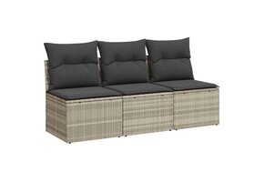 vidaXL Tuinbank 3-zits Poly Rattan met Kussens - 30% Korting!