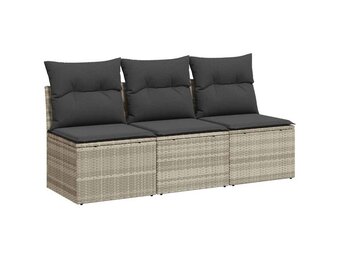 vidaXL Tuinbank 3-zits Poly Rattan met Kussens - 30% Korting!