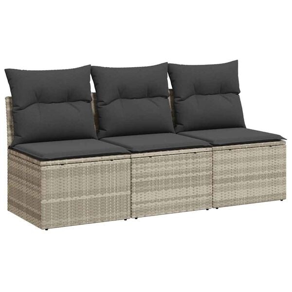 vidaXL Tuinbank 3-zits Poly Rattan met Kussens - 30% Korting!