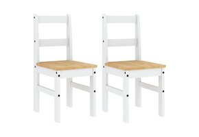 vidaXL Eetkamerstoelen 2 st. Grenenhout Wit - 30% Korting!