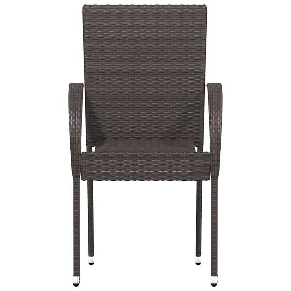 vidaXL Tuinstoelen Stapelbaar - 4x Poly Rattan Bruin - 30% Korting