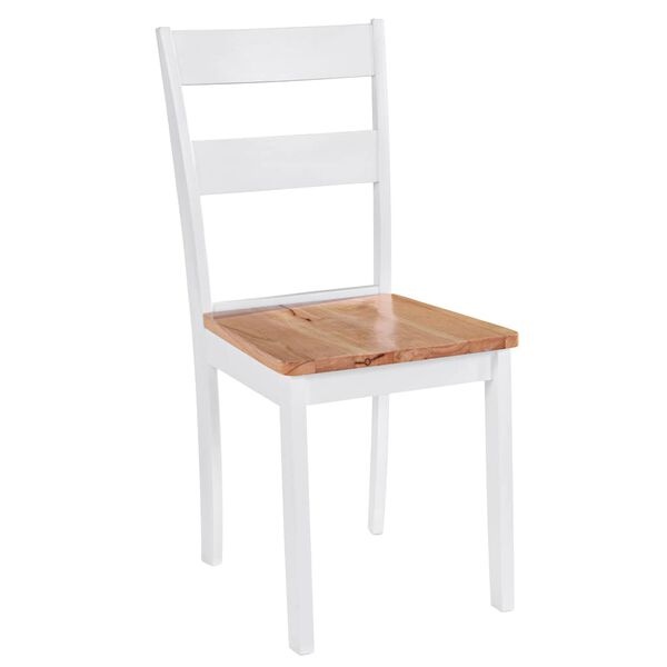 vidaXL Eetkamerstoelen (4 st.) Massief Rubberwood Wit - 35% Korting