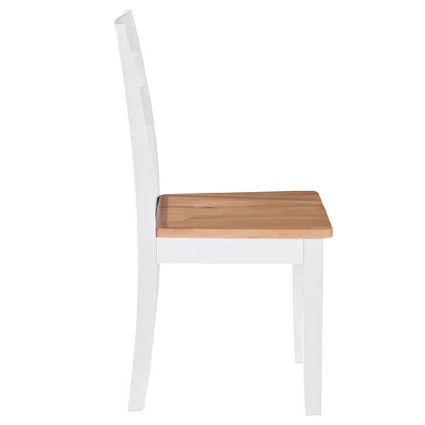 vidaXL Eetkamerstoelen (4 st.) Massief Rubberwood Wit - 35% Korting