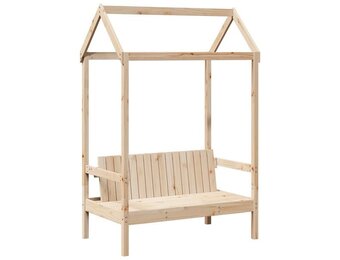 vidaXL Bank met Dak 117,5x70x176,5 cm Grenenhout - 35% Korting!