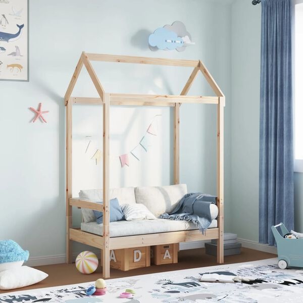 vidaXL Bank met Dak 117,5x70x176,5 cm Grenenhout - 35% Korting!