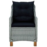 vidaXL Tuinstoelen 2x Poly Rattan Lichtgrijs met Kussens (35% Korting)