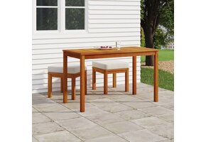 vidaXL 3-delige Acaciahouten Tuinset met Kussens (35% Korting!)