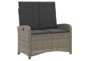 vidaXL Tuinbankje Poly Rattan Grijs - 60% Korting!