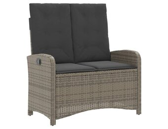 vidaXL Tuinbankje Poly Rattan Grijs - 60% Korting!