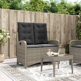vidaXL Tuinbankje Poly Rattan Grijs - 60% Korting!