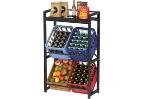 Lifewit Metalen Drankrek - 32x70x117.5cm Zwart - 43% Korting!