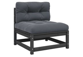 vidaXL Grenenhouten Tuinmiddenbank (35% korting) - Antraciet Kussens