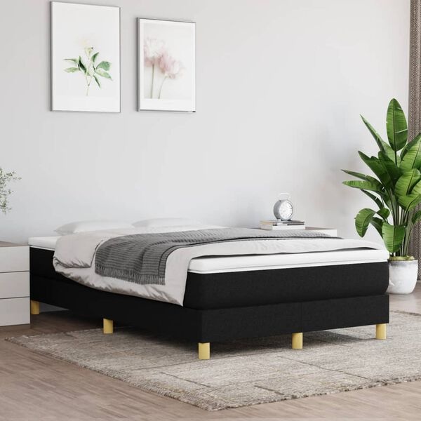 vidaXL Bedframe 120x200 cm Zwart - Stof | 55% Korting!