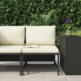 VidaXL Middenbank Sectie met Kussens - Poly Rattan Zwart - 35% Korting!