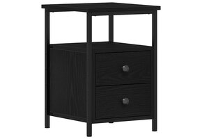 vidaXL Nachtkastje Zwart Eiken Bewerkt Hout - 35% Korting!
