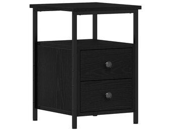 vidaXL Nachtkastje Zwart Eiken Bewerkt Hout - 35% Korting!