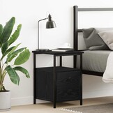 vidaXL Nachtkastje Zwart Eiken Bewerkt Hout - 35% Korting!