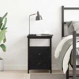 vidaXL Nachtkastje Zwart Eiken Bewerkt Hout - 35% Korting!
