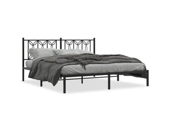 vidaXL Bedframe Metaal Zwart 180x200 cm - 41% Korting