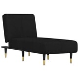 vidaXL Chaise longue fluweel zwart - 35% korting