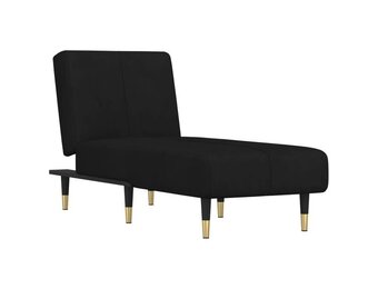 vidaXL Chaise longue fluweel zwart - 35% korting