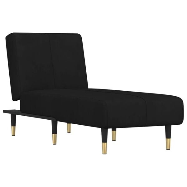 vidaXL Chaise longue fluweel zwart - 35% korting