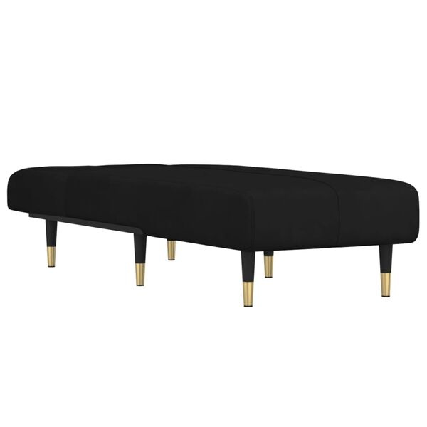 vidaXL Chaise longue fluweel zwart - 35% korting